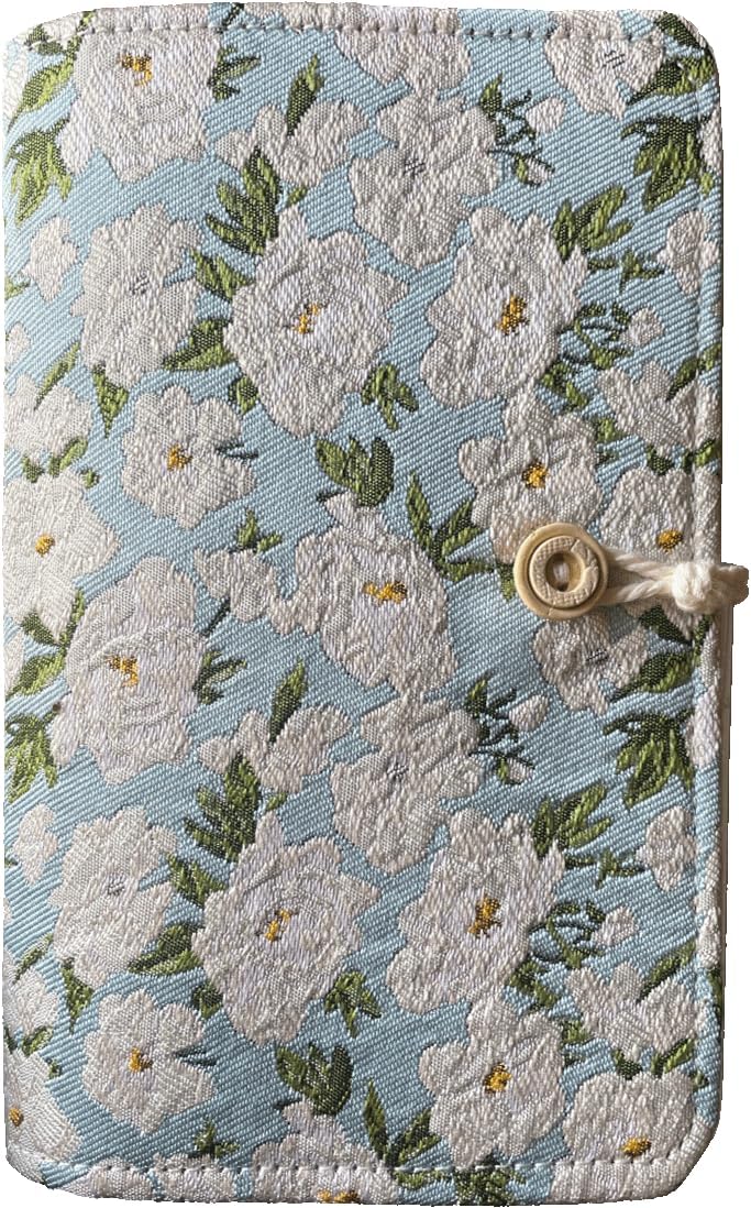 ipoul A6 Binder, Embroidered Flower Journal, Refillable Journal, 6 Ring Binder, 5"x7" Journal Cover, B6 Sketchbook, Travel Diary for Girl, White Gardenia, Budget Binder, Planner Binder - Image 1